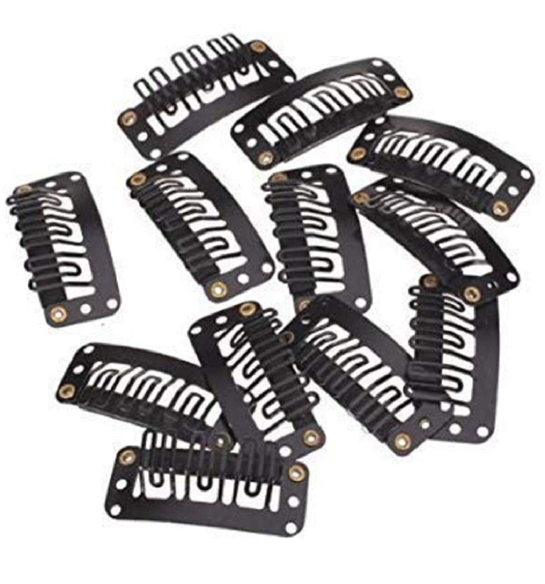 Newlo Hair Extension Clips For Women & Men I Hair Patch Clip I Hair Attached Snap Wig Clips (Black) I