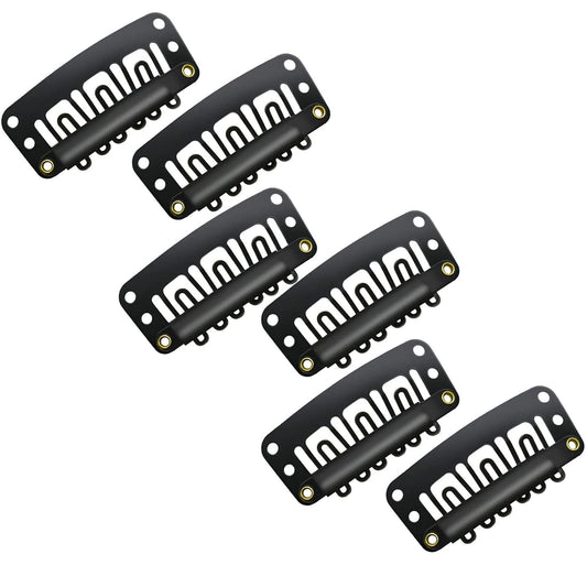 Newlo Hair Extension Clips For Women & Men I Hair Patch Clip I Hair Attached Snap Wig Clips (Black) I