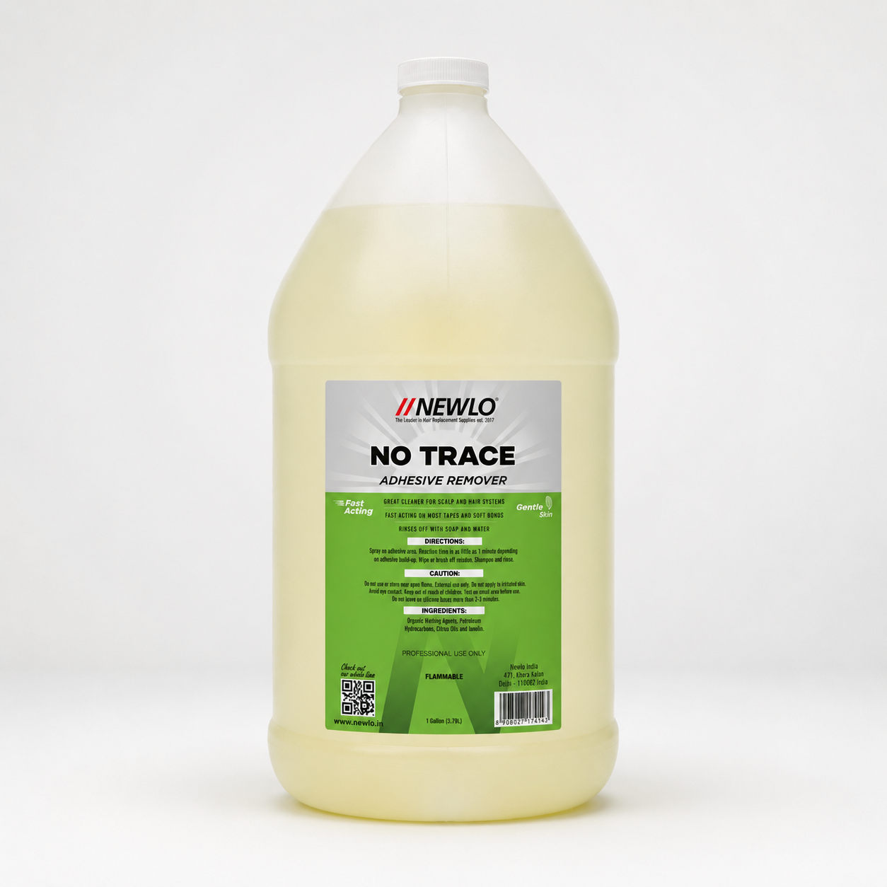 Newlo No Trace Gallon Adhesive Remover For Hair Patch & Wigs| Fast-Acting| Citrus Flavour| Great Cleaner| 128oz