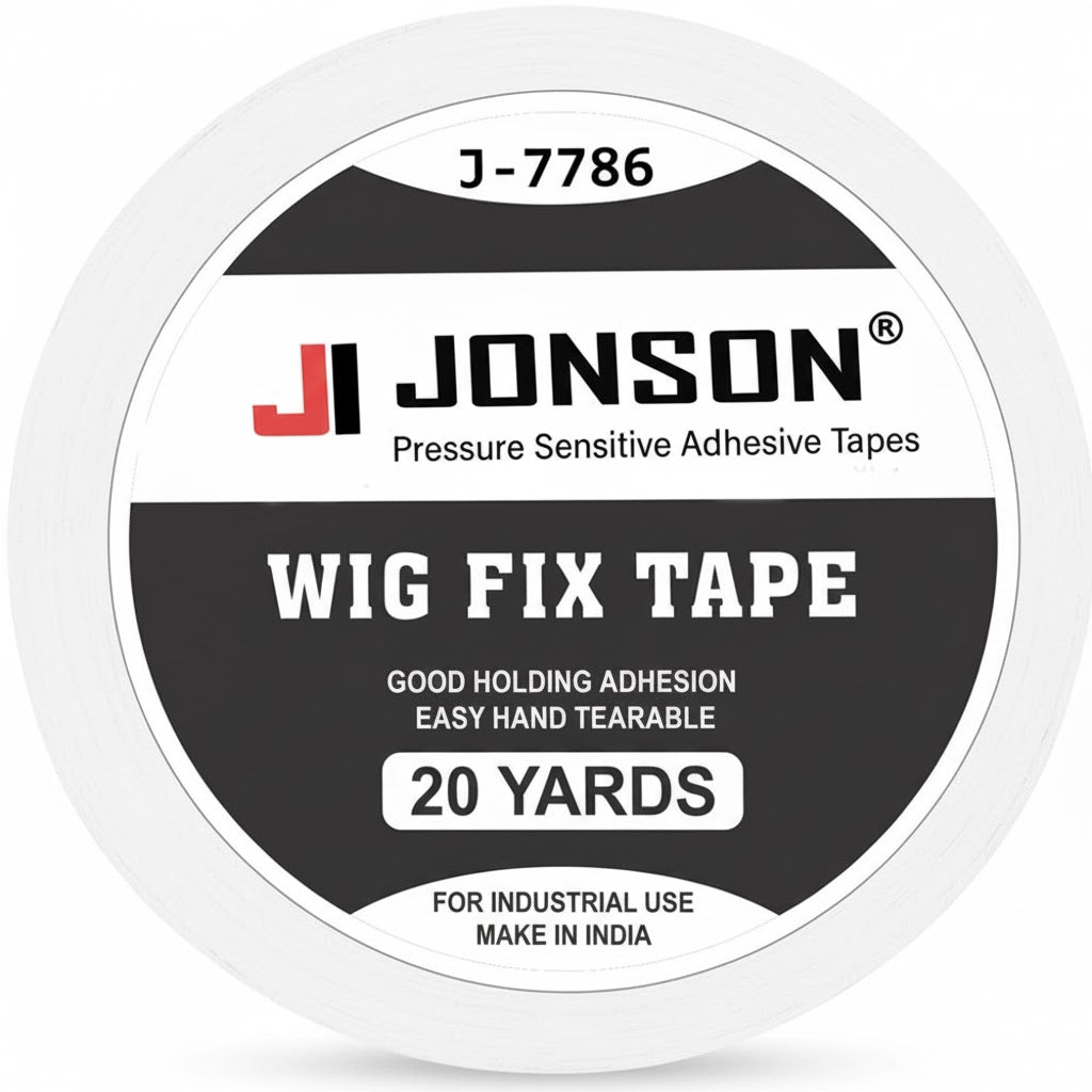 Jonson White Wig Fix Tape 20 Yards | Waterproof Easy to Use | No Irritation On Skin | Stong Hold | Skin - Frendly | Double Saided |