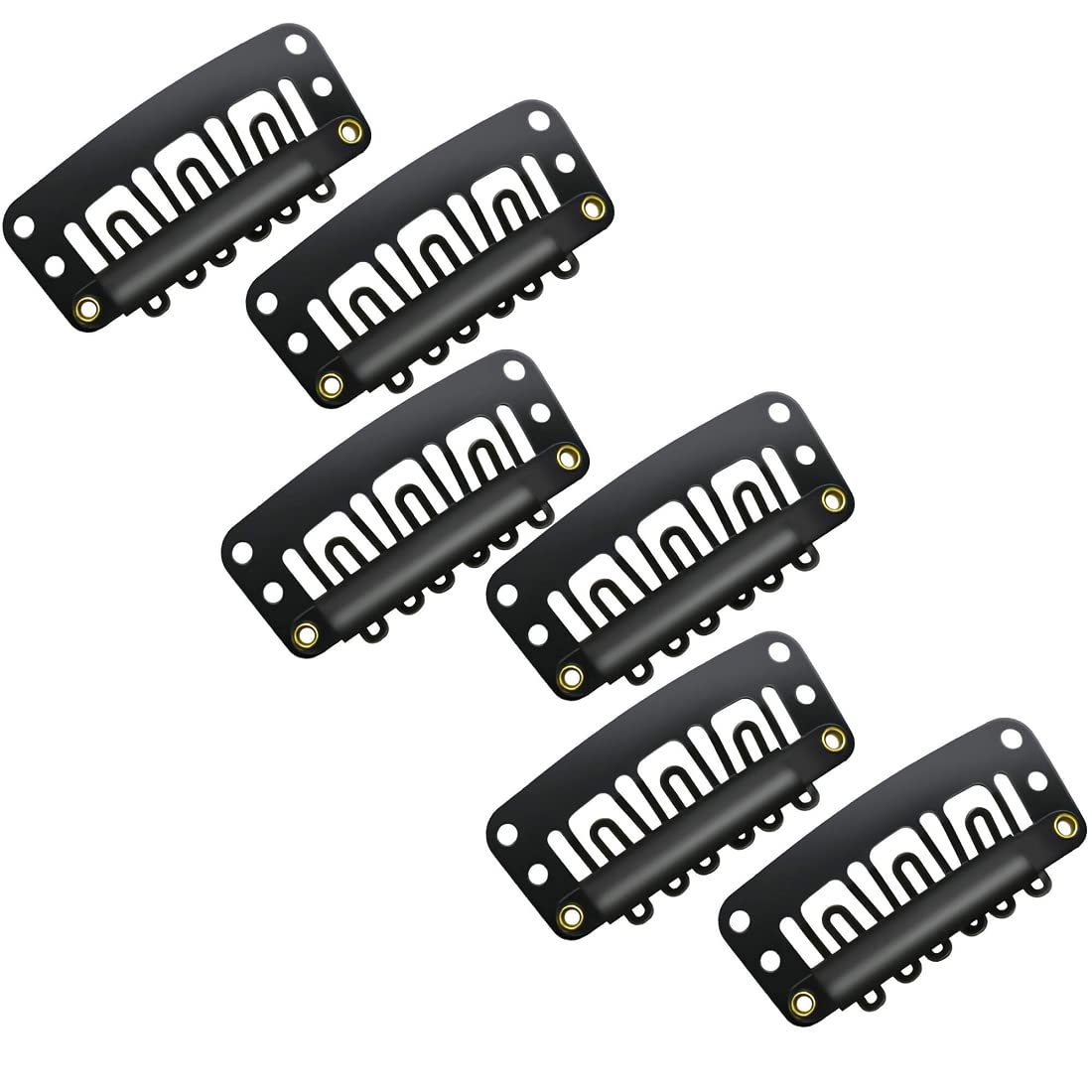 Newlo Hair Extension Clips For Women & Men I Hair Patch Clip I Hair Attached Snap Wig Clips (Black) I