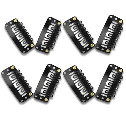 Newlo Hair Extension Clips For Women & Men I Hair Patch Clip I Hair Attached Snap Wig Clips (Black) I