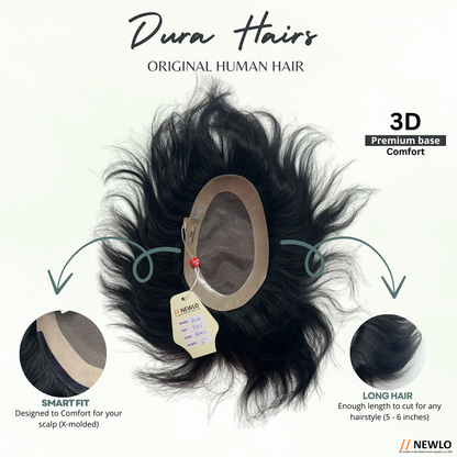 Newlo UHB Dura Men’s Hair Patch | 100% Human Hair | Natural Look Non-Surgical Hair Wig System