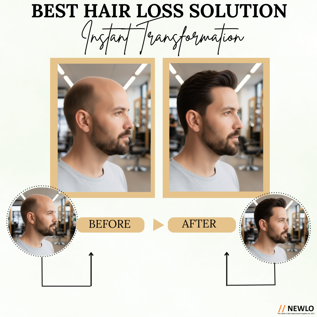 Newlo UHB Dura Men’s Hair Patch | 100% Human Hair | Natural Look Non-Surgical Hair Wig System