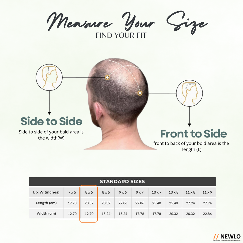 Newlo UHB Dura Men’s Hair Patch | 100% Human Hair | Natural Look Non-Surgical Hair Wig System