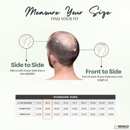 Newlo UHB Dura Men’s Hair Patch | 100% Human Hair | Natural Look Non-Surgical Hair Wig System