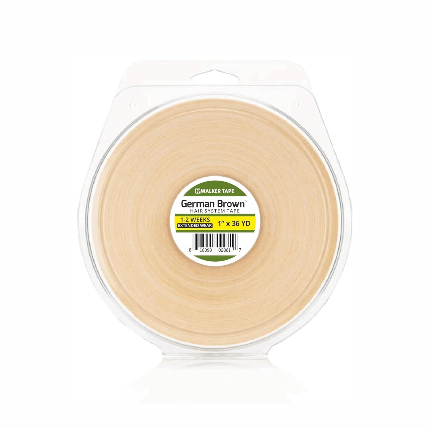 Walker Tape German Brown Wig Tape Double-Sided Waterproof Hair System Adhesive | Strong Hold 2–4 Weeks | Easy Apply & Remove | For Wigs, Toupees & Hair Patches (1 X 36 Yard)