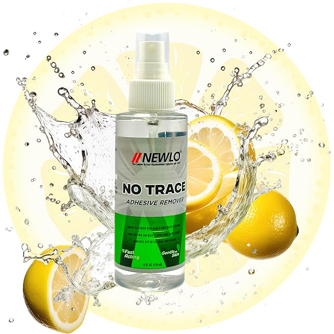 Newlo No Trace Adhesive Remover For Hair Patch & Wigs| Fast-Acting| Citrus Flavour| Great Cleaner| 4 oz. (118 ml)