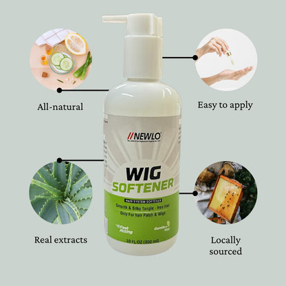 Newlo Hair Wig Softener For Hair Extension Wig & Patches | Soft, Silky and Tangle-Free Hair | Easy Application On Wig & Patches | 300 ML