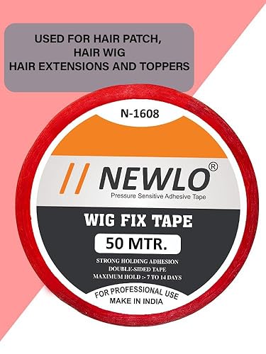 Newlo Red Wig Fix Tape 50M | Strong Adhesion | Comfortable Wear | Easy Application | Water-Resistant | Double Sided Tape | Sensi Tek