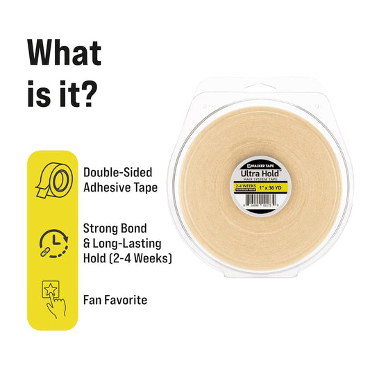 Walker Tape Ultra Hold Waterproof Double-Sided Hair System Wig Tape I Maximum Hold Up to 2-4 Weeks I 1 Inch X 36 Yards