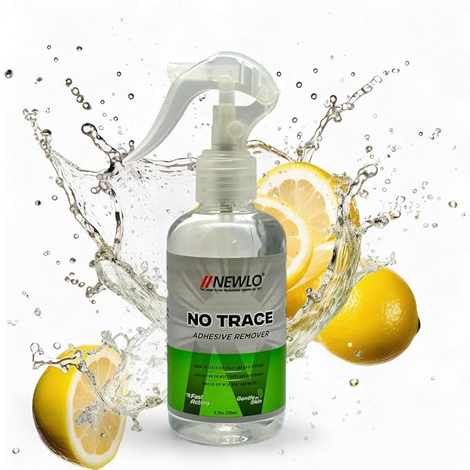 Newlo No Trace Adhesive Remover For Hair Patch & Wigs| Fast-Acting| Citrus Flavour| Great Cleaner| 6.76 oz. (200 ml)