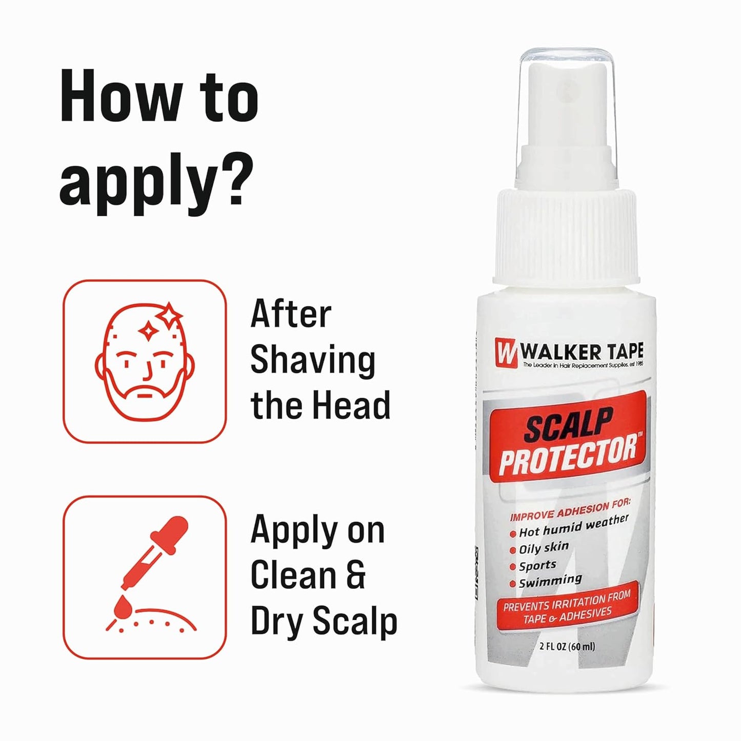 WalkerTape Scalp Protector Spray 60ml | Anti-itching and anti-bacterial | Improves adhesion and reduces itching| Skin- Friendly | Skin Protection &Adhesive Booster |