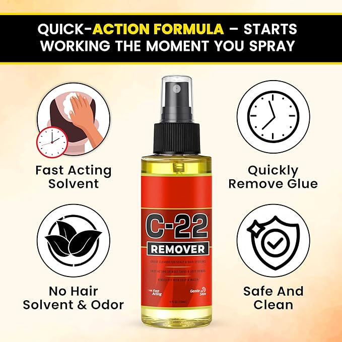 WalkerTape C-22 Solvent Adhesive Remover Spray for Hair Patch Systems | Skin-Friendly with No Side Effects | 118ml