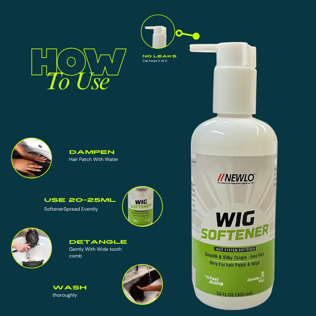 Newlo Hair Wig Softener For Hair Extension Wig & Patches | Soft, Silky and Tangle-Free Hair | Easy Application On Wig & Patches | 300 ML