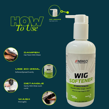 Newlo Hair Wig Softener For Hair Extension Wig & Patches | Soft, Silky and Tangle-Free Hair | Easy Application On Wig & Patches | 300 ML