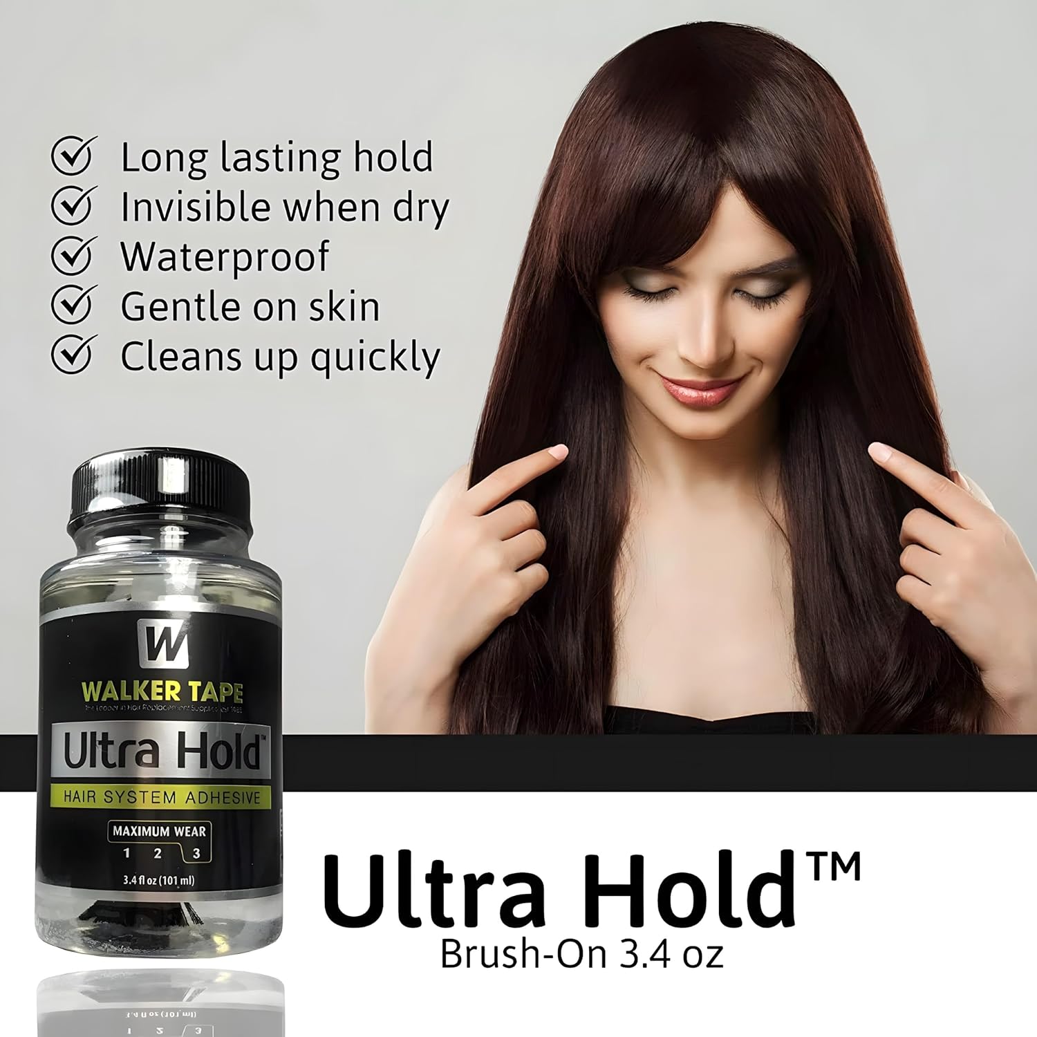 Walker Tape Ultra Hold Hair Patch Glue | Waterproof | Maximum Wear (4+ Weeks) | Clear Transperent Glue | Skin Safe (101 ML)