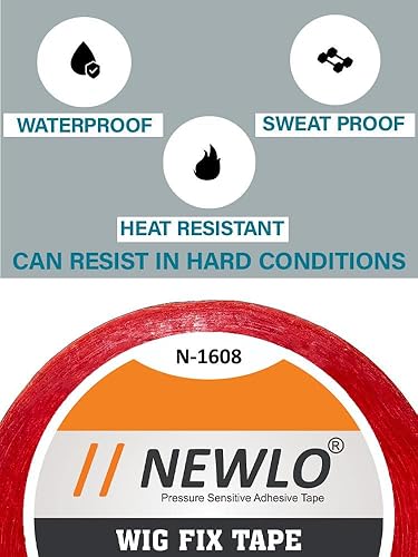 Newlo Red Wig Fix Tape 50M | Strong Adhesion | Comfortable Wear | Easy Application | Water-Resistant | Double Sided Tape | Sensi Tek