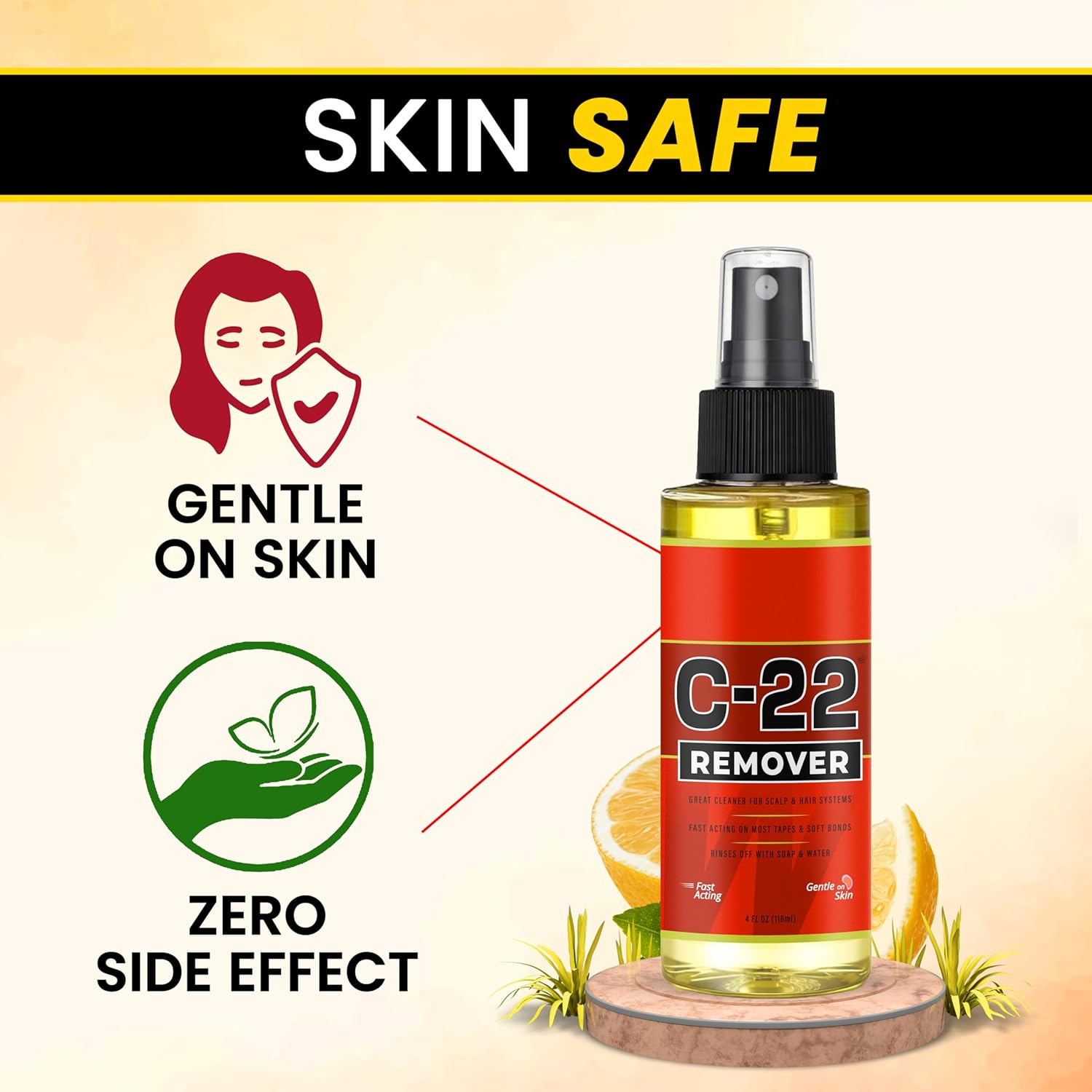WalkerTape C-22 Solvent Adhesive Remover Spray for Hair Patch Systems | Skin-Friendly with No Side Effects | 118ml