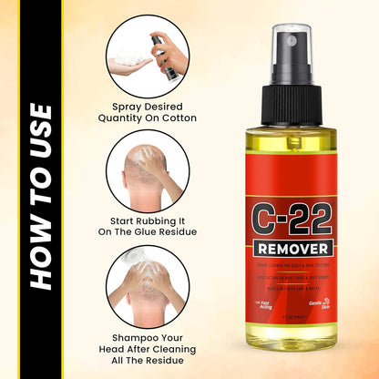 WalkerTape C-22 Solvent Adhesive Remover Spray for Hair Patch Systems | Skin-Friendly with No Side Effects | 118ml