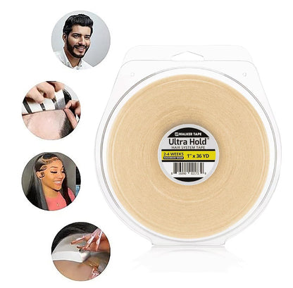 Walker Tape Ultra Hold Waterproof Double-Sided Hair System Wig Tape I Maximum Hold Up to 2-4 Weeks I 1 Inch X 36 Yards