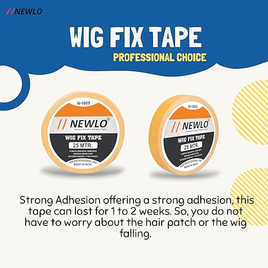 Newlo Golden Cloth Hair Patch Tape | Hair Wig Tape| Double-sided | Cotton-Cloth | Waterproof| 25 Meter