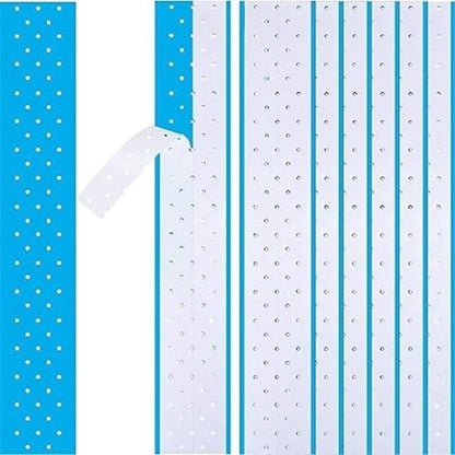 WalkerTape Extenda Bond Plus Bonding Strips With Holes | Skin-friendly Hair Patch Tape| Waterproof and Heat- Resident| Double sided and Transparent Wig Tape | Size - 1 1/2" X 12" (Blue - 100Pcs)