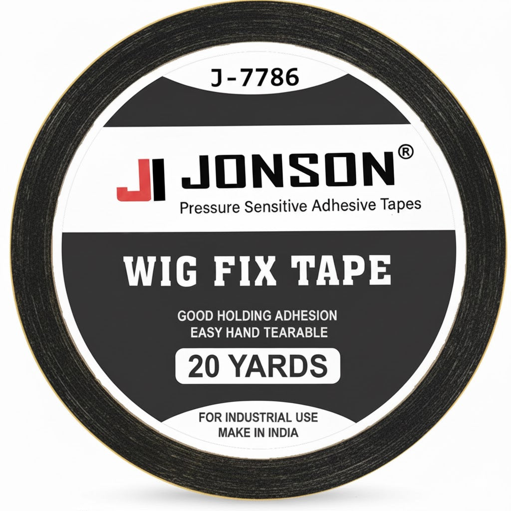 Jonson Hair Wig Fix Black Tape | Strong Hold 7-14 Days | Water & Sweat Resistant | Skin-Friendly | Easy to Apply & Remove | 20 Yards