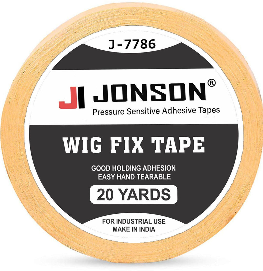 Jonson Yellow Cotton Hair Patch Tape | Strong Hold 7-14 Days | Water & Sweat Resistant | Skin-Friendly | Easy to Apply & Remove | 20 Yards