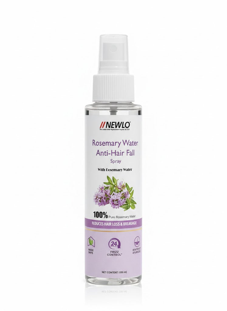 Newlo Rosemary Water Anti-Hair Fall Spray with 100% Pure Rosemary Water for Hair Growth, Stronger & Denser Hair, Shiny & Smooth Hair, 100 ml
