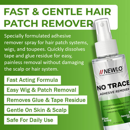 Newlo No Trace Adhesive Remover For Hair Patch & Wigs| Fast-Acting| Citrus Flavour| Great Cleaner| 4 oz. (118 ml)