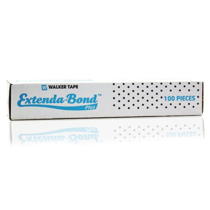 WalkerTape Extenda Bond Plus Bonding Strips With Holes | Skin-friendly Hair Patch Tape| Waterproof and Heat- Resident| Double sided and Transparent Wig Tape | Size - 1 1/2" X 12" (Blue - 100Pcs)