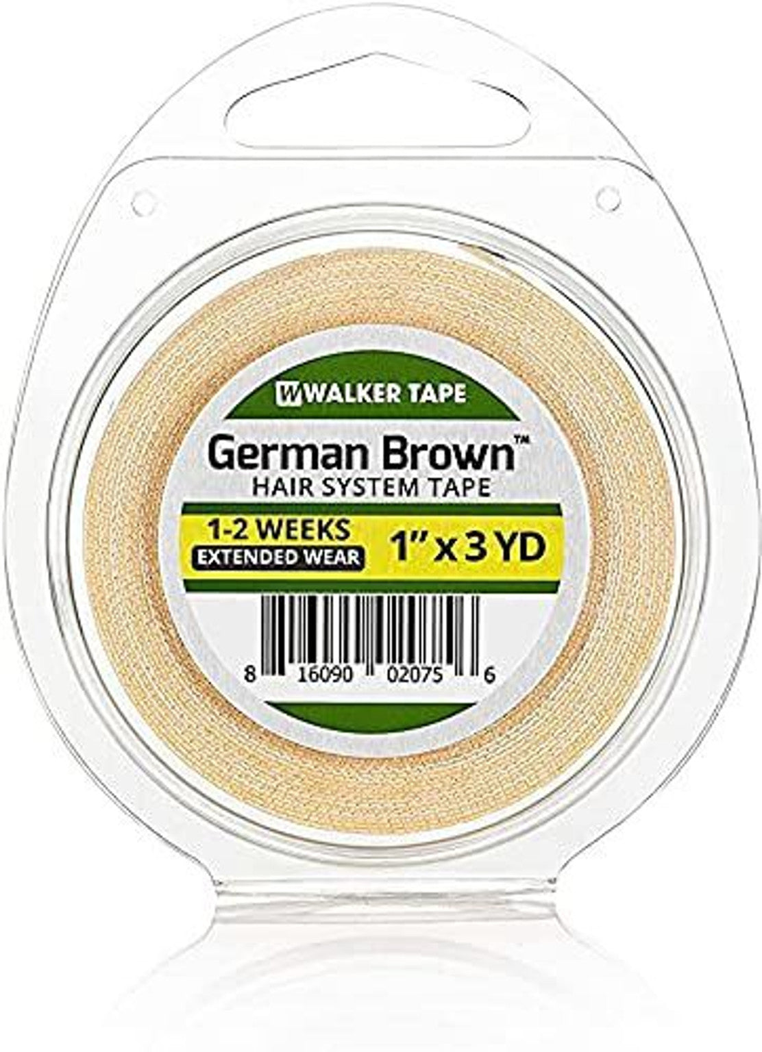 Walker Tape German Brown Wig Tape Double Sided Waterproof Hair System Adhesive | Strong Hold 2–4 Weeks | Easy Apply & Remove for Wigs, Toupees & Hair Patches (1 Inch X 3 Yard)